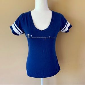 Champion small women’s blue white silver shirt